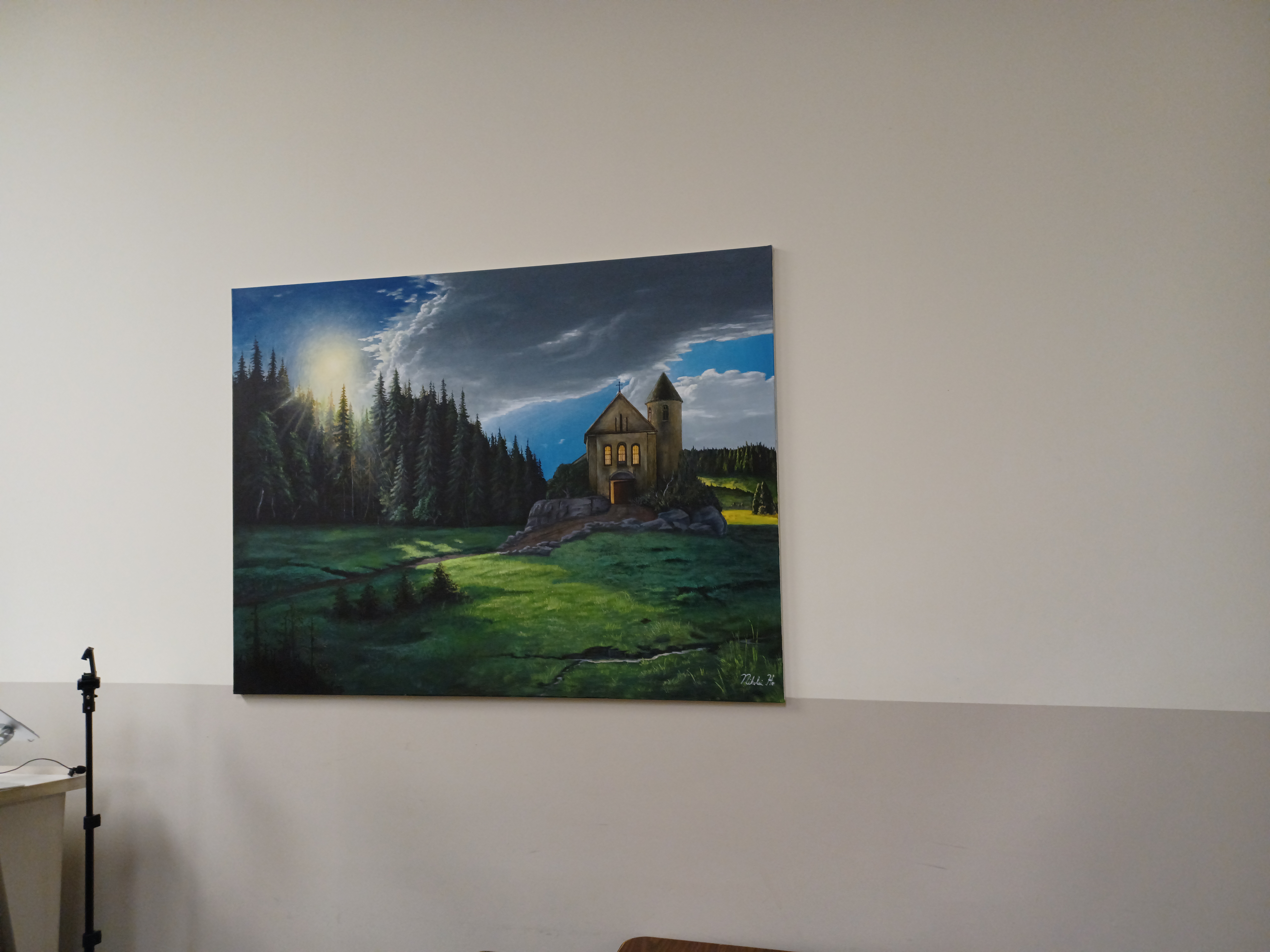 Wall mount of Sunday Church